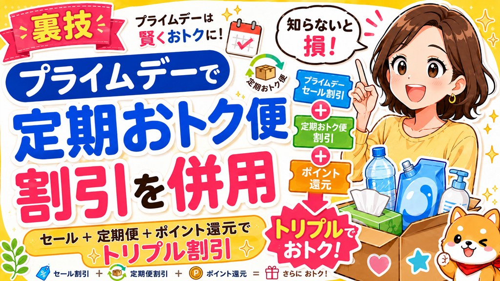 裏技】Amazonプライムデーで定期おトク便の割引を併用する方法