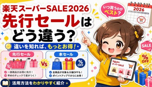 【楽天スーパーSALE2026】先行セールはどう違う？お得な活用方法を紹介